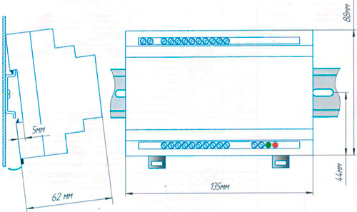 Рис.1. Чертеж модуля IOM-PWM8