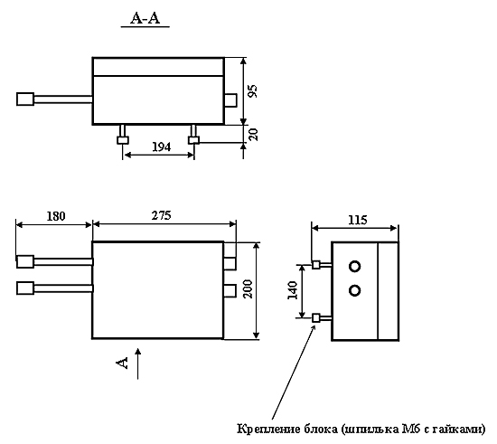 Размеры блока клеммников БК-2