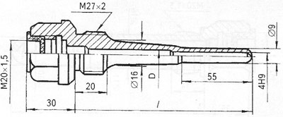 Рис.1. Габаритные и присоединительные размеры гильзы защитной БАТУИ. 716533.002